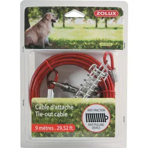 Comparateur de prix : Câble d'attache - ZOLUX - 9 m - Acier - Résistance 408 kg - Pour chien