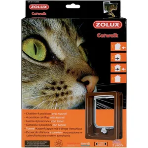 Comparateur de prix : Zolux Chatière 4 Positions Tunnel pour Chat Marron