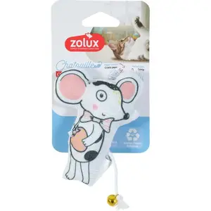 Jouet pour chat souris en grelot fraise Zolux Blanc TU 580162 pas cher