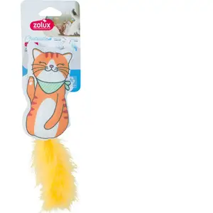 Jouet pour chat à plume bandana Zolux Orange TU 580165 pas cher