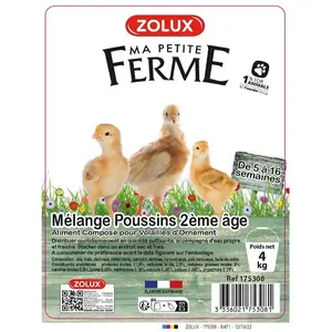 Zolux - Aliments composé, mélange poussin 2eme âge 4 kg basse cour. pas cher