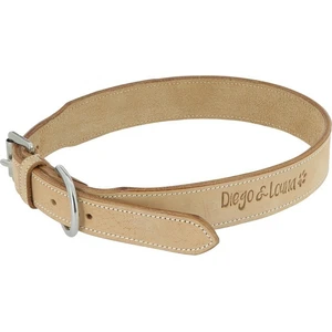 Collier pour chien en cuir naturel Diego & Louna Beige 40 cm 409210040 pas cher