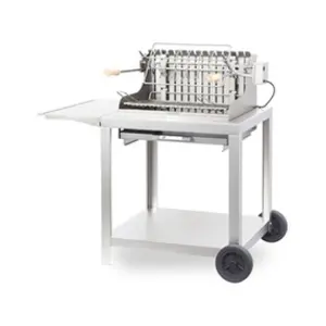 Barbecue à charbon Exclusive Mendy + Chariot - Inox pas cher