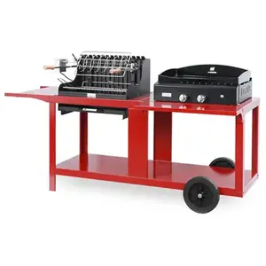 Comparateur de prix : Ensemble Plancha Barbecue Le Marquier Mendy-Alde Baia Basque MIVME14 5400 W Rouge