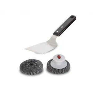 Comparateur de prix : Le Marquier - Kit de nettoyage pour plancha (1 spatule + Boules inox)