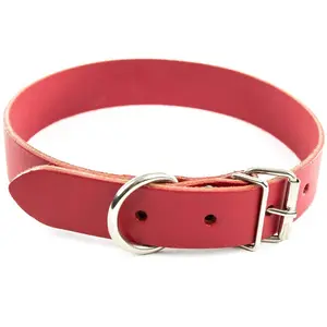 MARTIN Coll cuir 16-40cm rouge pas cher