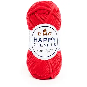 DMC Fil Happy Chenille Pelote 15 g Rouge vif n°34 pas cher