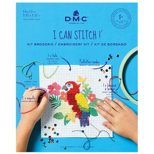 Comparateur de prix : DMC Kit de broderie Perroquet au demi point - 8+