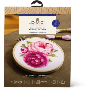 Kit Point de croix Pivoines roses