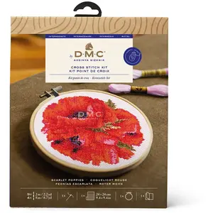 Comparateur de prix : Kit Point de croix Coquelicots écarlates
