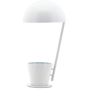 Comparateur de prix : LUSSIOL Luminaire Pretty, lampe de bureau métal, 40 W, blanc, ø 20 x H 40 cm