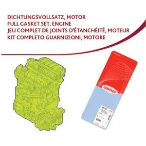 Comparateur de prix : CORTECO Pochette de joints moteur pour CITROËN: DS3, C3, C-Elysée, C1, C3 Aircross, C4 Cactus & PEUGEOT: 208, 301, 108, 2008, 308 (Ref: 83403955)