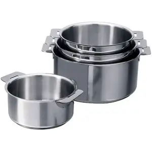 Comparateur de prix : Set 4 casseroles inox Mutine sans manche 14, 16, 18 et 20 cm Cristel