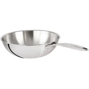 Comparateur de prix : Wok inox Castel Pro sans couvercle CRISTEL Diamètre 28 cm