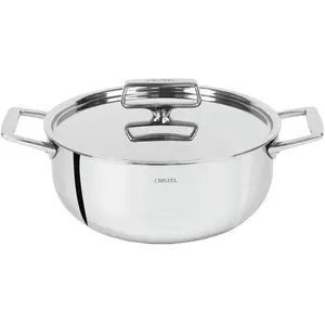 Comparateur de prix : Faitout 2 anses avec couvercle inox Castel Pro CRISTEL Diamètre 24 cm 