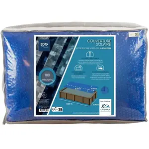 EDG Couverture Solaire 4.6x8 Bleue Fonce 180mic Piscine Tubulaire 4.7x8.1 pas cher