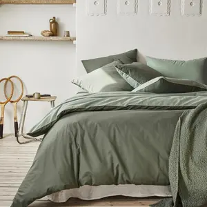 Housse de couette en coton bicolore, Bons Jours, Palme/Aloe, Essix pas cher