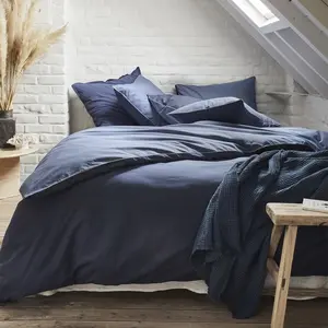 Housse de couette en coton bicolore, Bons Jours, Nocturne/Denim, Essix pas cher