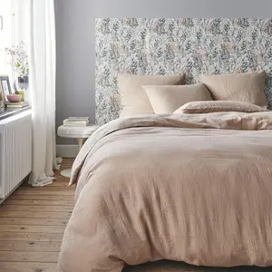 ITC Housse de couette unie en gaze de coton lavée, TENDRESSE Essix pas cher