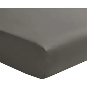 Drap-Housse en Satin de Coton, Palazzo, Zinc, 140x200 cm, Essix pas cher