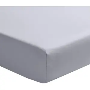 Drap-Housse en Satin de Coton, Palazzo, Argent, 160x200 cm, Essix pas cher