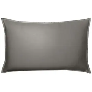 Taie d'oreiller en satin de coton gris zinc 50x75cm - ESSIX 75 x 50 cm pas cher