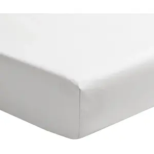 Drap-Housse en Satin de Coton, Palazzo, Blanc, 90x200 cm, Essix pas cher