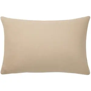Essix Taie d'oreiller unie en flanelle de coton chambray, Frisson beige pas cher