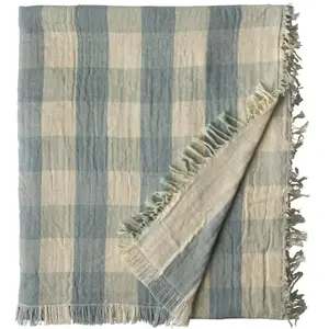Plaid imprimé en Gaze de Coton, Daisy, 130 x 170 cm, Essix