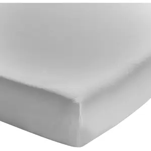 Essix Drap housse uni en coton lavé gris mastic, Made in France, SOFT LINE pas cher