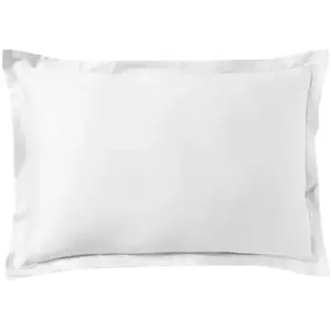 Essix - Taie d'oreiller Triumph Line Satin de coton Blanc 50 x 70 cm pas cher