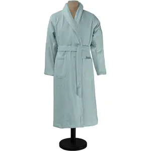 Peignoir de bain uni en coton gris Plume XL - Essix XL