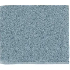 Essix Serviette invité unie en coton bleu Baltique 30x50
