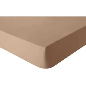 Essix Drap housse en coton Tout Doux Sable 140x190 cm D03-32044-525013-SXU pas cher