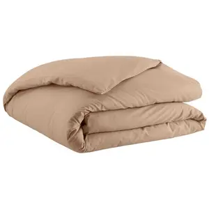 Essix Housse de couette unie en coton Made in France TOUT DOUX Sable pas cher