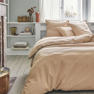 Essix Housse de couette en coton sable 260x240 Made in France pas cher