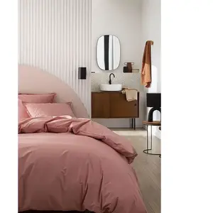 ESSIX Housse de couette en coton rose solaire 200x200 Made in France pas cher