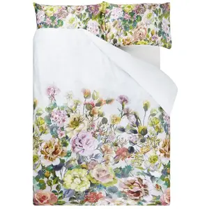 Designers Guild Housse de couette imprimée en satin de coton, Grandiflora pas cher