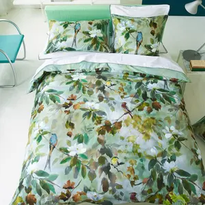 Designers Guild Housse de couette imprimée en percale de coton, Maple Tree Celadon pas cher