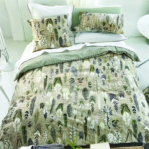 Designers Guild Housse de couette imprimée en percale de coton, Quill natural