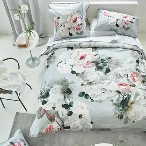 Designers Guild Housse de couette imprimée en satin de coton Peonia Grande pas cher