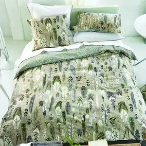 Designers Guild Housse de couette imprimée en coton beige 140x200 pas cher