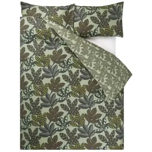 Designers Guild Housse de couette imprimée TANJORE en percale de coton vert pas cher