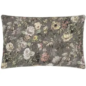 Designers Guild Taie d'oreiller imprimée MANSUR en satin de coton marron pas cher