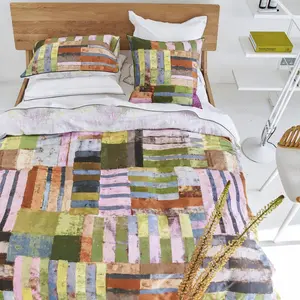 Designers Guild Housse de couette imprimée en satin de coton Achara pas cher