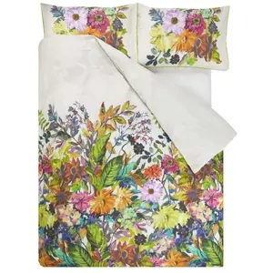 Housse de Couette imprimée en Percale de Coton, Glynde Coral, 260x240 ... pas cher