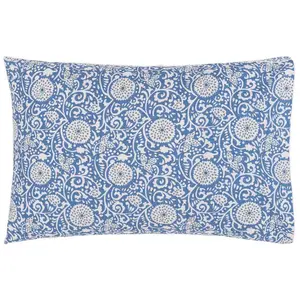 Comparateur de prix : Taie d'oreiller imprimée en percale de coton bleu 65x65