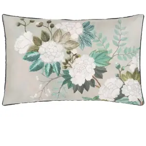 Taie d'oreiller imprimée en satin de coton vert 65x65 pas cher