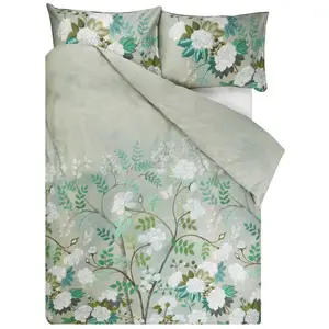 Housse de Couette imprimée en Satin de Coton, Fleur Orientale, 200x200... pas cher