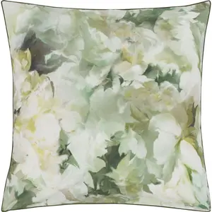 ESSIX Taie d'oreiller en percale de coton, Fleurs de Jours Celadon pas cher